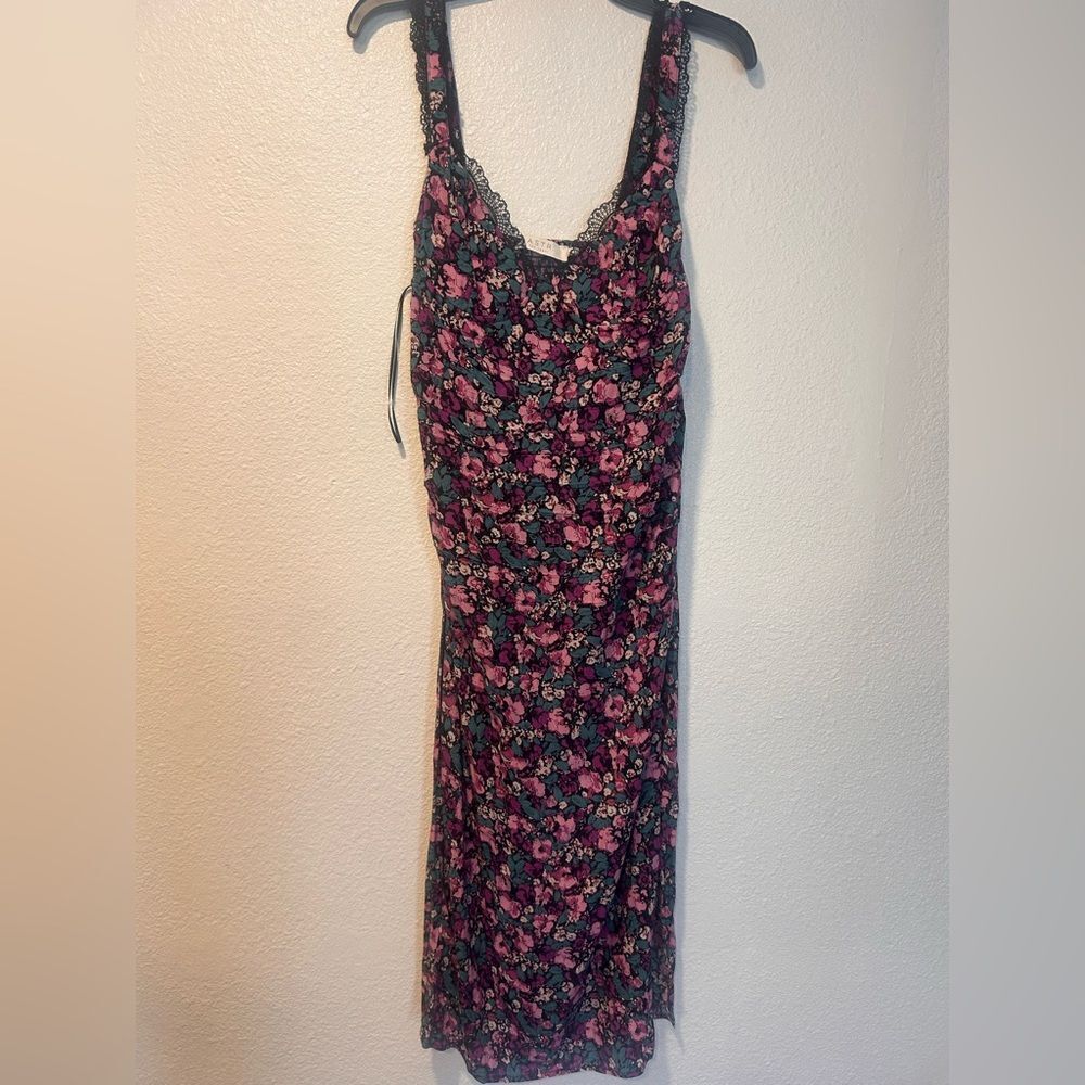 Floral Lace-Trim Dress